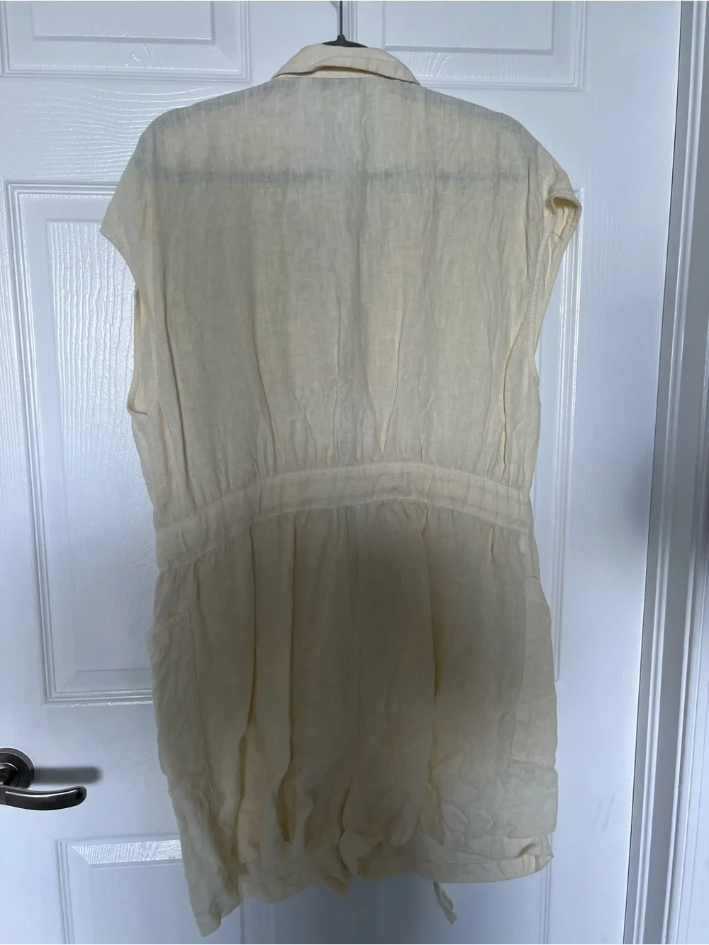 Light yellow linen romper